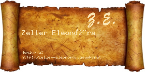 Zeller Eleonóra névjegykártya